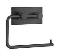 BESLAGSBODEN Black Stainless Steel Toilet Roll Holder Self Adhesive Bathroom Wall Mounted