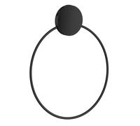 BESLAGSBODEN Black Stainless Steel (W)17.2cm Bathroom Towel Ring Self Adhesive Wall Mounted