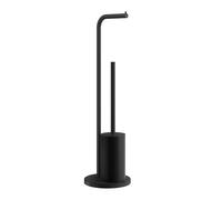 BESLAGSBODEN Black Steel Freestanding Toilet Roll and Toilet Brush Holder