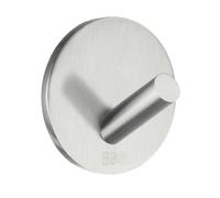 BESLAGSBODEN Brushed Stainless Steel Single Towel Hook (30 x 30mm) Self Adhesive Bathroom Wall Mounted