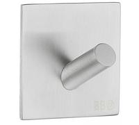 BESLAGSBODEN Brushed Stainless Steel Single Towel Hook (45 x 45mm) Self Adhesive Bathroom Wall Mounted