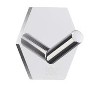 BESLAGSBODEN Chrome Stainless Steel Single Towel Hook (45 x 52mm) Self Adhesive Bathroom Wall Mounted