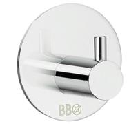 BESLAGSBODEN Chrome Stainless Steel Single Towel Hook (48 x 48mm) Self Adhesive Bathroom Wall Mounted