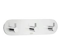 BESLAGSBODEN Chrome Stainless Steel Triple Towel Hook (190 x 48mm) Self Adhesive Bathroom Wall Mounted