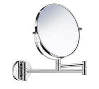 Beslagsboden Chromed Double Sided Mirror (170mm) With Extendable Swing Arm And 7X Magnification For Bathroom Makeup Or Shaving