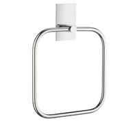 BESLAGSBODEN Chromed Stainless Steel (W)16.8cm Square Towel Ring Self Adhesive Bathroom Wall Mounted