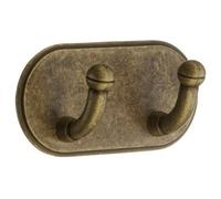 Beslagsboden - Design Double Hook In Antique Brass Finish Self-Adhesive