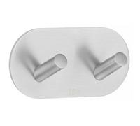 Beslagsboden - Design Double Hook In Brushed Stainless Steel Self-Adhesive