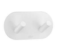 Beslagsboden - Design Double Hook In Matt White Stainless Steel Self-Adhesive