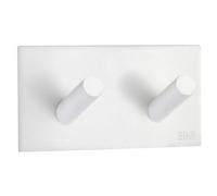 Beslagsboden - Design Double Hook In Matt White Stainless Steel Self-Adhesive