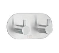 Beslagsboden - Design Double Towel Hook In Brushed Stainless Steel Self-Adhesive