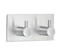 Beslagsboden - Design Double Towel Hook In Brushed Stainless Steel Self-Adhesive