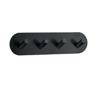 Beslagsboden - Design Quadruple Hook In Matt Black Stainless Steel Self-Adhesive