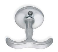 BESLAGSBODEN Double Shelf Hook in Brushed Chrome, Height 56 mm
