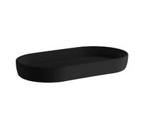 BESLAGSBODEN Freestanding Black Soap Dish 18 x 9.5cm (7" x 3.7") Smooth Plastic Soap Tray for Bath Sink Shower Bathroom