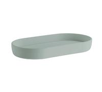 BESLAGSBODEN Freestanding Green Soap Dish 18 x 9.5cm (7" x 3.7") Smooth Plastic Soap Tray for Bath Sink Shower Bathroom