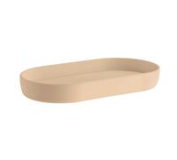BESLAGSBODEN Freestanding Sand Soap Dish 18 x 9.5cm (7" x 3.7") Smooth Plastic Soap Tray for Bath Sink Shower Bathroom