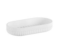 Beslagsboden Freestanding White Soap Dish 17.8 X 9.5Cm (7" X 3.7") Wave Style Polyresin Soap Tray For Bath Sink Shower Bathroom
