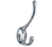 BESLAGSBODEN Hat and Coat Hook in Polished Chrome, Height 110 mm