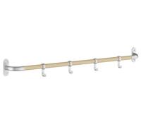 Beslagsboden - Hook Rack In Matt Black. Round Bar In Beech. 4-Hooks