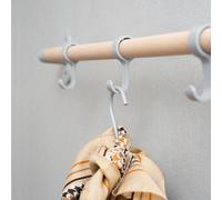 Beslagsboden - Hook Rack In Matt Grey/round Bar In Beech. 4-Hooks.