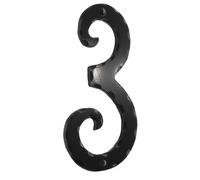 BESLAGSBODEN House Number 3 in Black Wrought Iron, SMEDBO Series, Height 150 mm