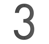 BESLAGSBODEN House Number 3 in Matt Black NORDIC Series, Height 230 mm.