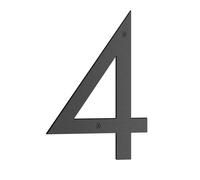 BESLAGSBODEN House Number 4 in Matt Black NORDIC Series, Height 230 mm.