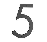 BESLAGSBODEN House Number 5 in Matt Black NORDIC Series, Height 230 mm.