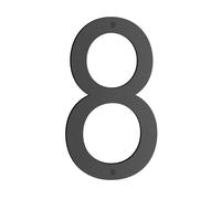 BESLAGSBODEN House Number 8 in Matt Black NORDIC Series, Height 230 mm.