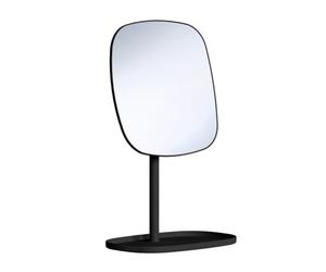 Beslagsboden Matt Black Make Up Mirror 192X192mm Freestanding With Tray 7X Magnification Vanity Bathroom Mirror