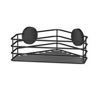 BESLAGSBODEN Matt Black Stainless Steel Corner Shower Basket Self Adhesive Wall Mounted