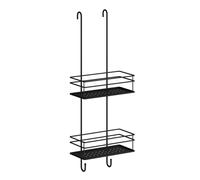 BESLAGSBODEN Matt Black Stainless Steel Double Hanging Shower Basket