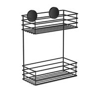 BESLAGSBODEN Matt Black Stainless Steel Double Shower Basket Self Adhesive Wall Mounted