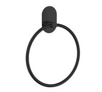 Beslagsboden Matt Black Stainless Steel Towel Ring (W)16.8Cm Self Adhesive Wall Mounted Bathroom Towel Holder