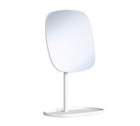 Beslagsboden Matt White Make Up Mirror 192X192mm Freestanding With Tray 7X Magnification Vanity Bathroom Mirror