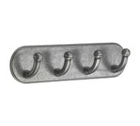 BESLAGSBODEN Pewter Finish Quadruple Towel Hook (190 x 48mm) Self Adhesive Bathroom Wall Mounted