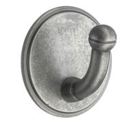 BESLAGSBODEN Pewter Finish Single Hook (48 x 48mm) Self Adhesive Bathroom Wall Mounted