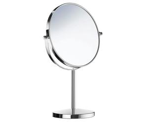 BESLAGSBODEN Polished Chrome Double Sided Mirror (170mm) Freestanding 7x Magnification Bathroom Makeup or Shaving Mirror
