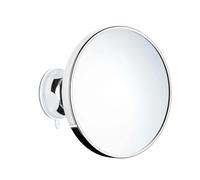 BESLAGSBODEN Polished Chrome Mirror with Suction Cup Mounting (200mm) 7x Magnification Bathroom Makeup or Shaving Mirror