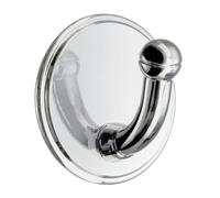 BESLAGSBODEN Polished Chrome Single Hook (48 x 48mm) Self Adhesive Bathroom Wall Mounted