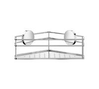 BESLAGSBODEN Polished Chrome Stainless Steel Corner Shower Basket Self Adhesive Wall Mounted