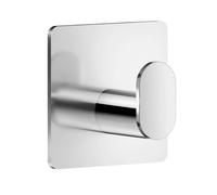 BESLAGSBODEN Polished Stainless Steel Single Towel Hook (48 x 48mm) Self Adhesive Bathroom Wall Mounted