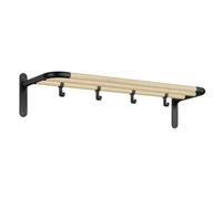 Beslagsboden - Shoe/hat Rack With 4 Hooks. Matt Black/beech