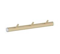 BESLAGSBODEN Triple Hook Coat Rack in Matt Grey/Beech Wood, Width 220mm