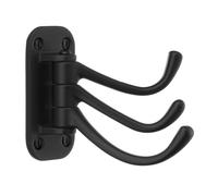 BESLAGSBODEN Triple Swinging Coat Hook, Black, Height 82 mm