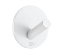 BESLAGSBODEN White Stainless Steel Single Towel Hook (30 x 30mm) Self Adhesive Bathroom Wall Mounted