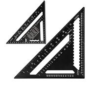 Beslands Rafter Square Metric 12 inch & 7 inch Set Squares, Aluminum Carpenters Roofing Square, Woodwork Tool, Triangle Ruler(Black)