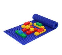 Beslo High-quality Brick Play Mat made of Silicone | Double-sided Lego Duplo building plate | Rollable, waterproof base plate Lego compatible | Flexible Lego plate BPA-free, 30,5 x 80,5 cm Green
