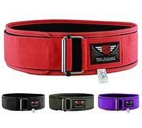 BeSmart Weight Lifting Belt Deadlift Powerlifting belts Self-Locking Double Padded Polyester Back & Core Support CrossFit Weightlifting Equipment for Gym Training Men & Women (X-Large, Red)